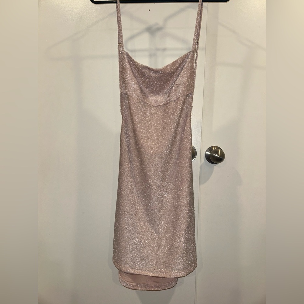 Elegant Pink Glitter Dress